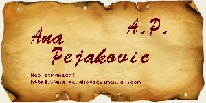 Ana Pejaković vizit kartica